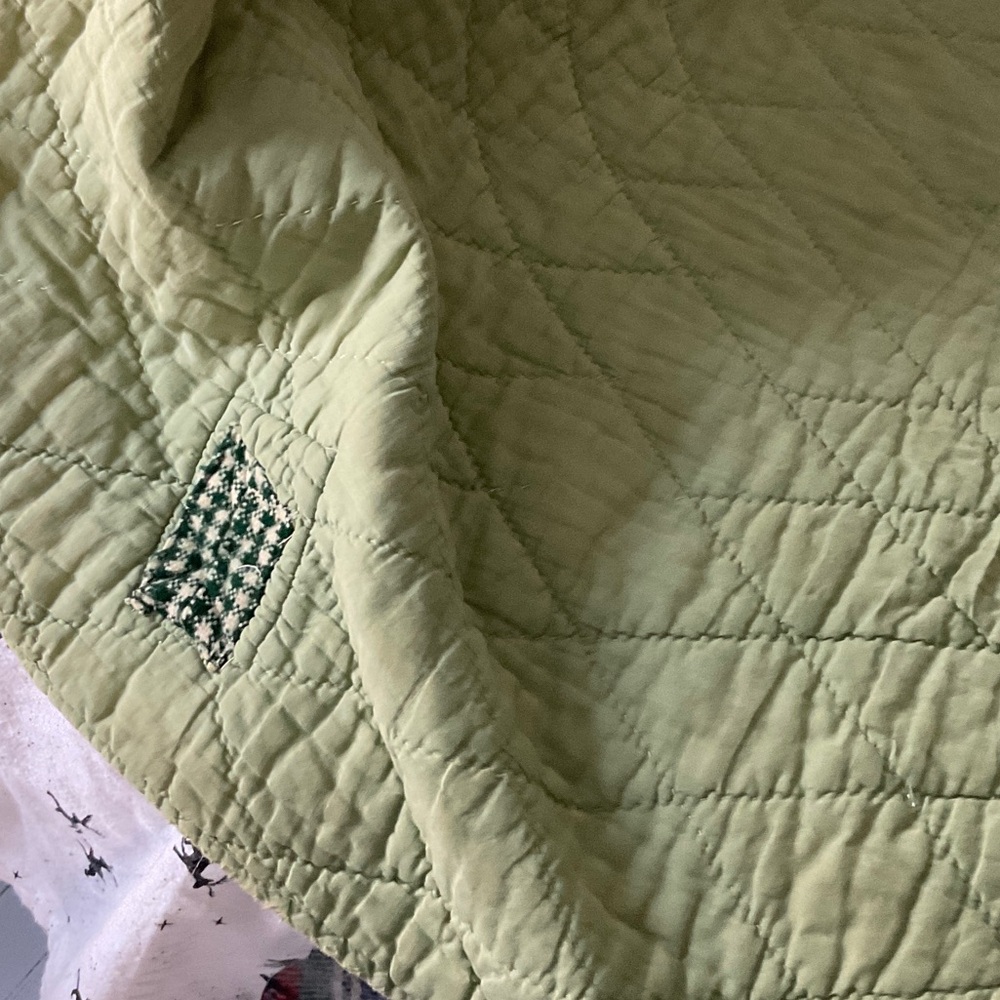 Antique Quilted Star Quilt - Soft Pastel Bedding - Picture 3 of 4